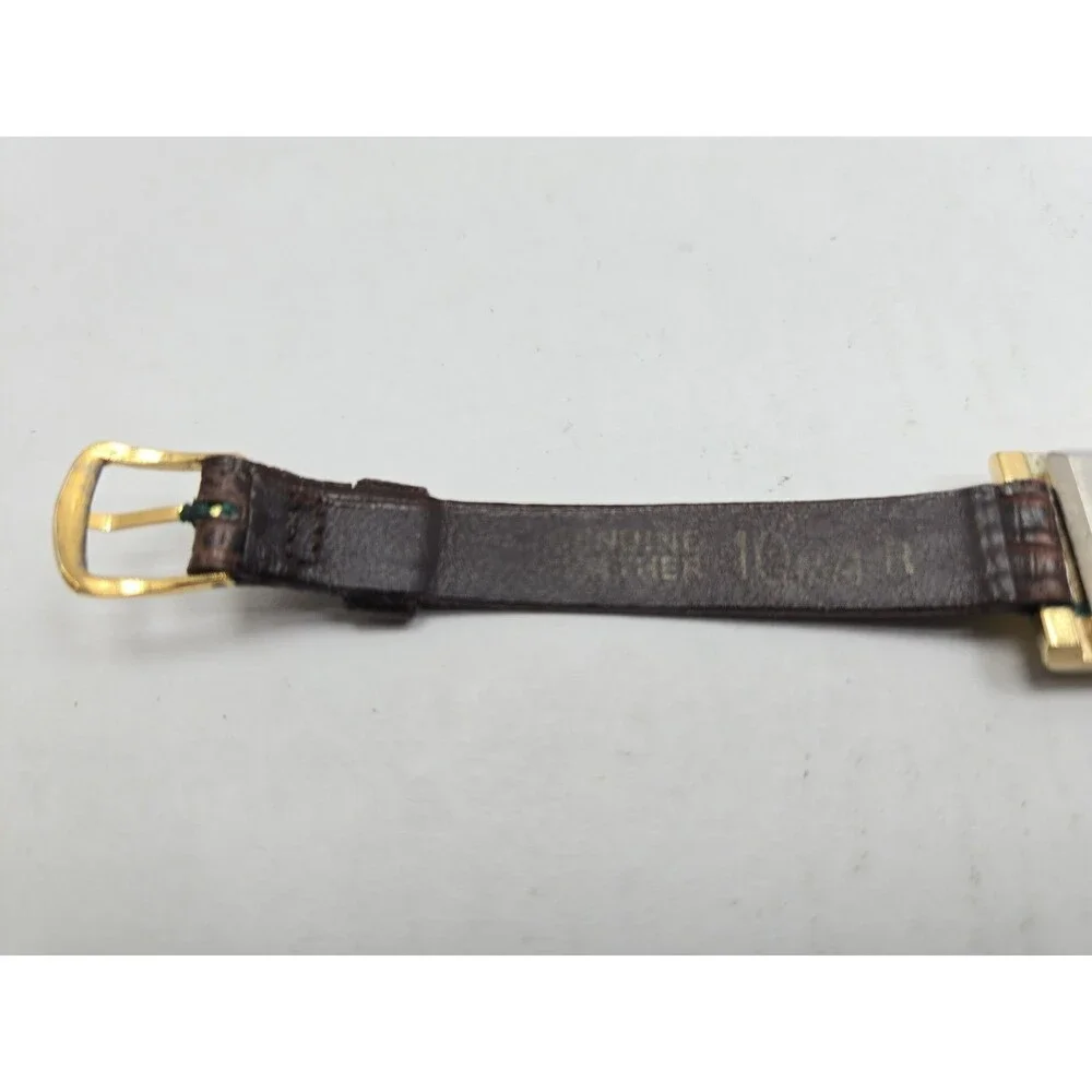 Rare Vintage Seiko Womens Tank Dress Watch Gold Tone Manual Winding Leather Runs